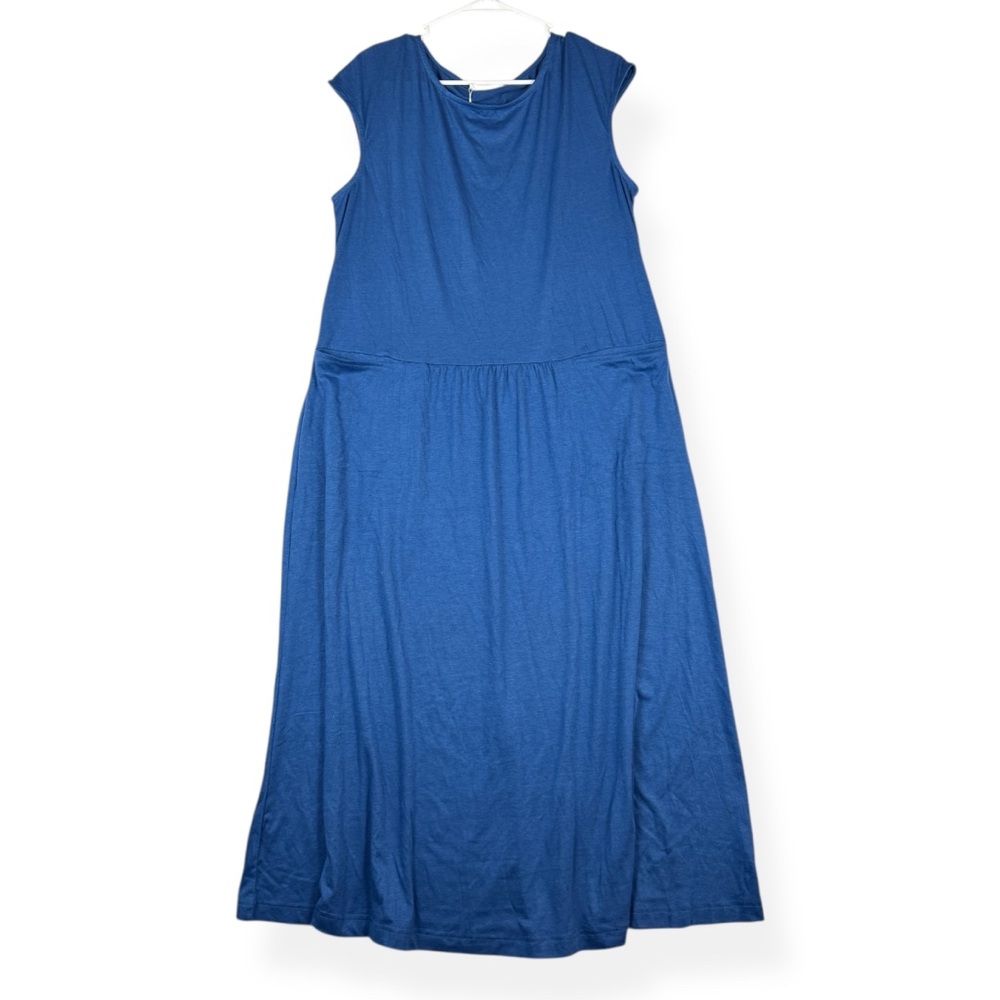 NAGGOO Maxi Dress with Pockets Womens XL Blue Sleeveless Stretch NWT